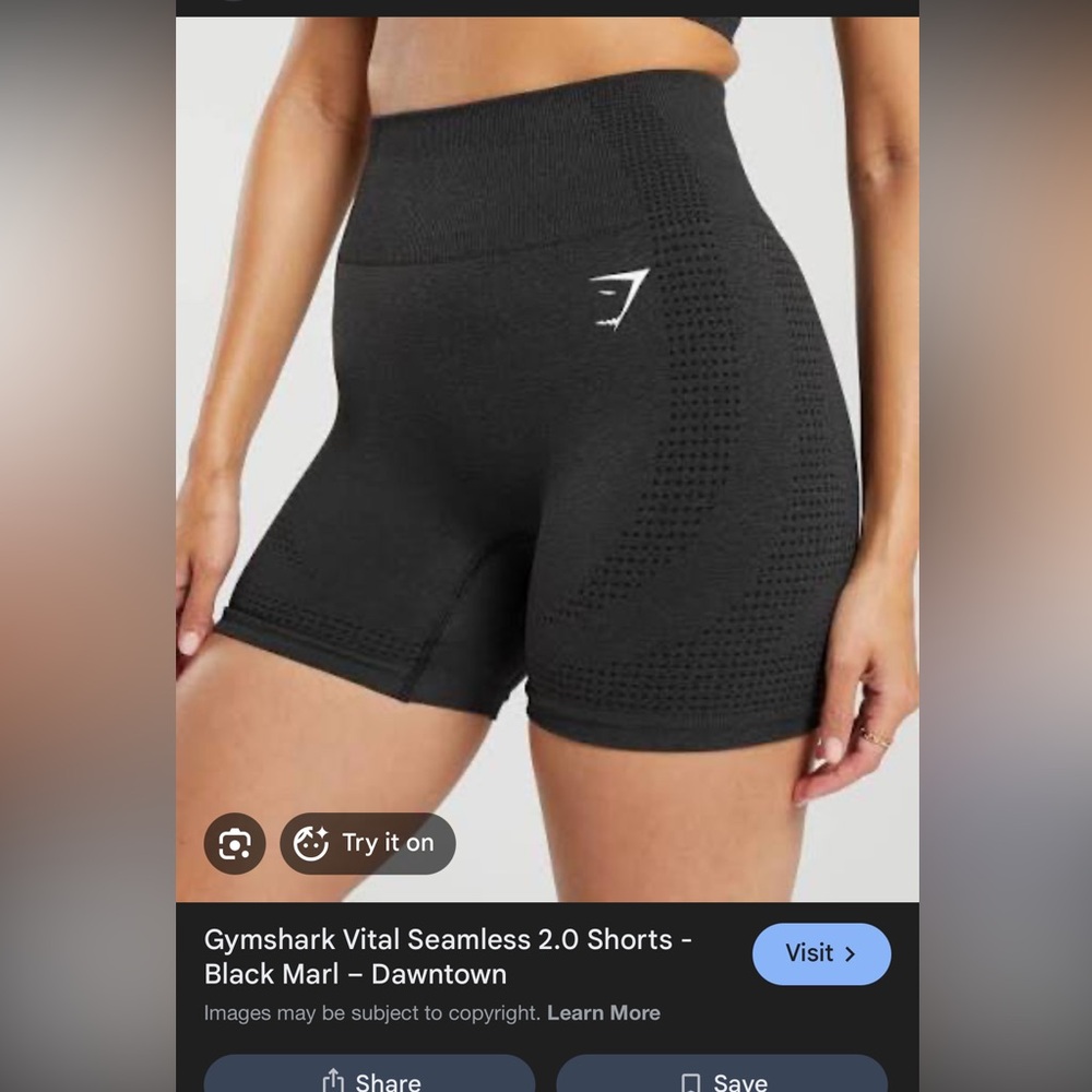 Gymshark Vital Seamless 2.0 Short - Black Marl - Picture 3 of 3